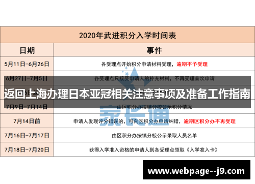 返回上海办理日本亚冠相关注意事项及准备工作指南 返回上海办理日本亚冠相关注意事项及准备工作指南