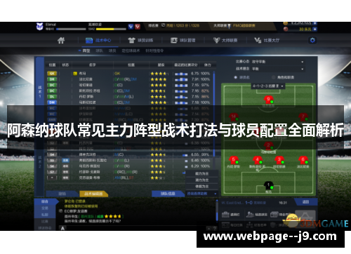 阿森纳球队常见主力阵型战术打法与球员配置全面解析